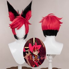 画像1:  ハズビン ホテル Hazbin Hotel アラスター/Alastor コスプレウィッグ 耳＆角＆ネット付き 耐熱 cosplay (1)