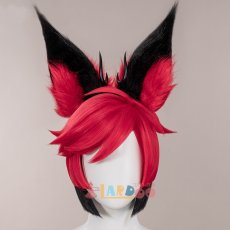 画像2:  ハズビン ホテル Hazbin Hotel アラスター/Alastor コスプレウィッグ 耳＆角＆ネット付き 耐熱 cosplay (2)