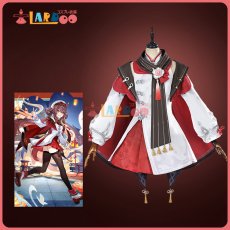 画像1: 【10%off】原神 Genshin 璃月 胡桃-「残雪に咲く紅」 新コスチューム コスプレ衣装 cosplay (1)